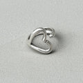 Open Heart Minimalist Silver Ring-0