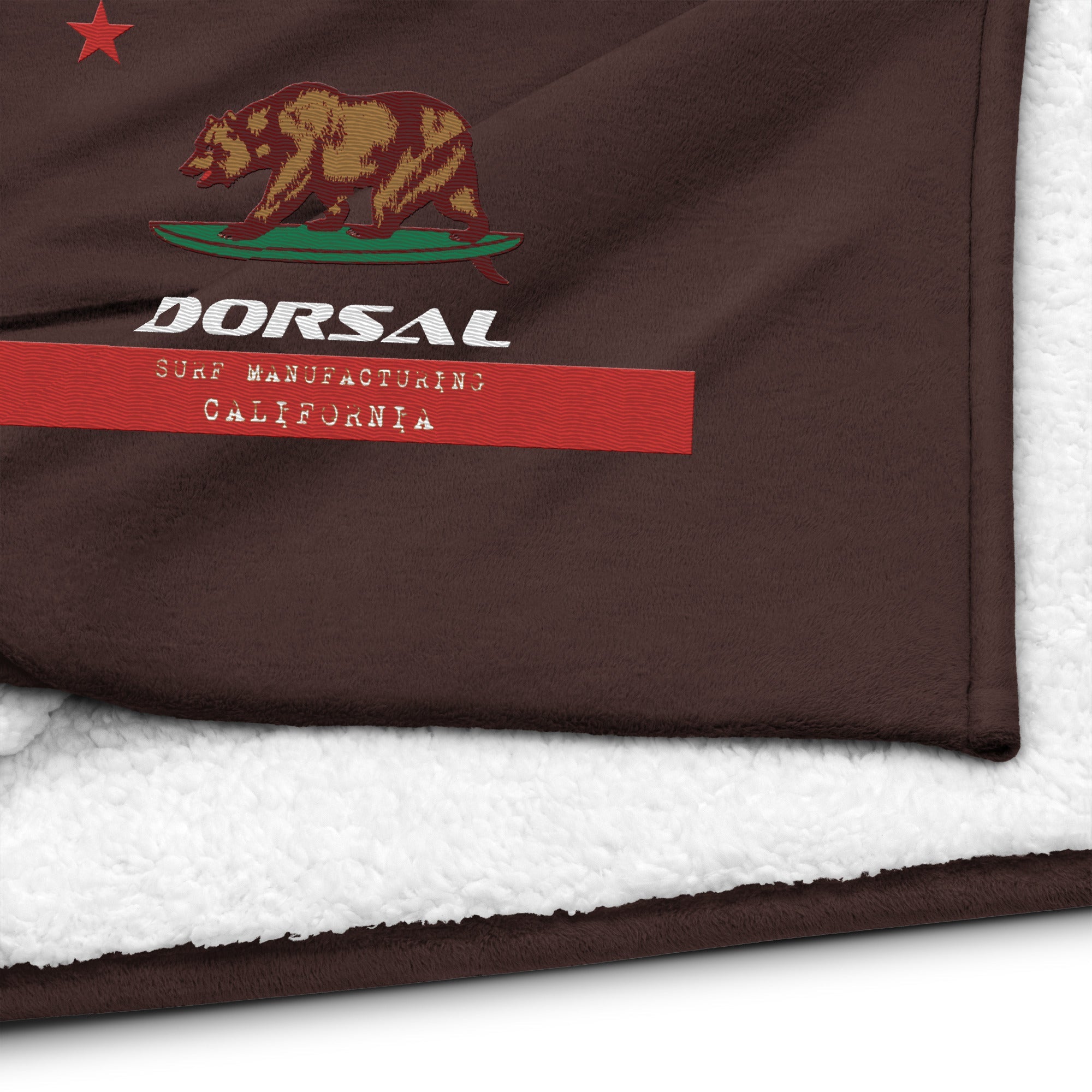 DORSAL premium sherpa blanket folded showing smooth sheeny fleece exterior and plush soft sherpa interior — view 4