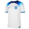 Official England home soccer jersey in classic white and blue with Three Lions crest