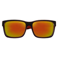 ENZO - Modern Square Sunglasses Black-Red Orange Mirror-0
