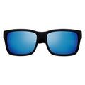 ENZO - Modern Square Sunglasses Matte Black Blue Mirror-0