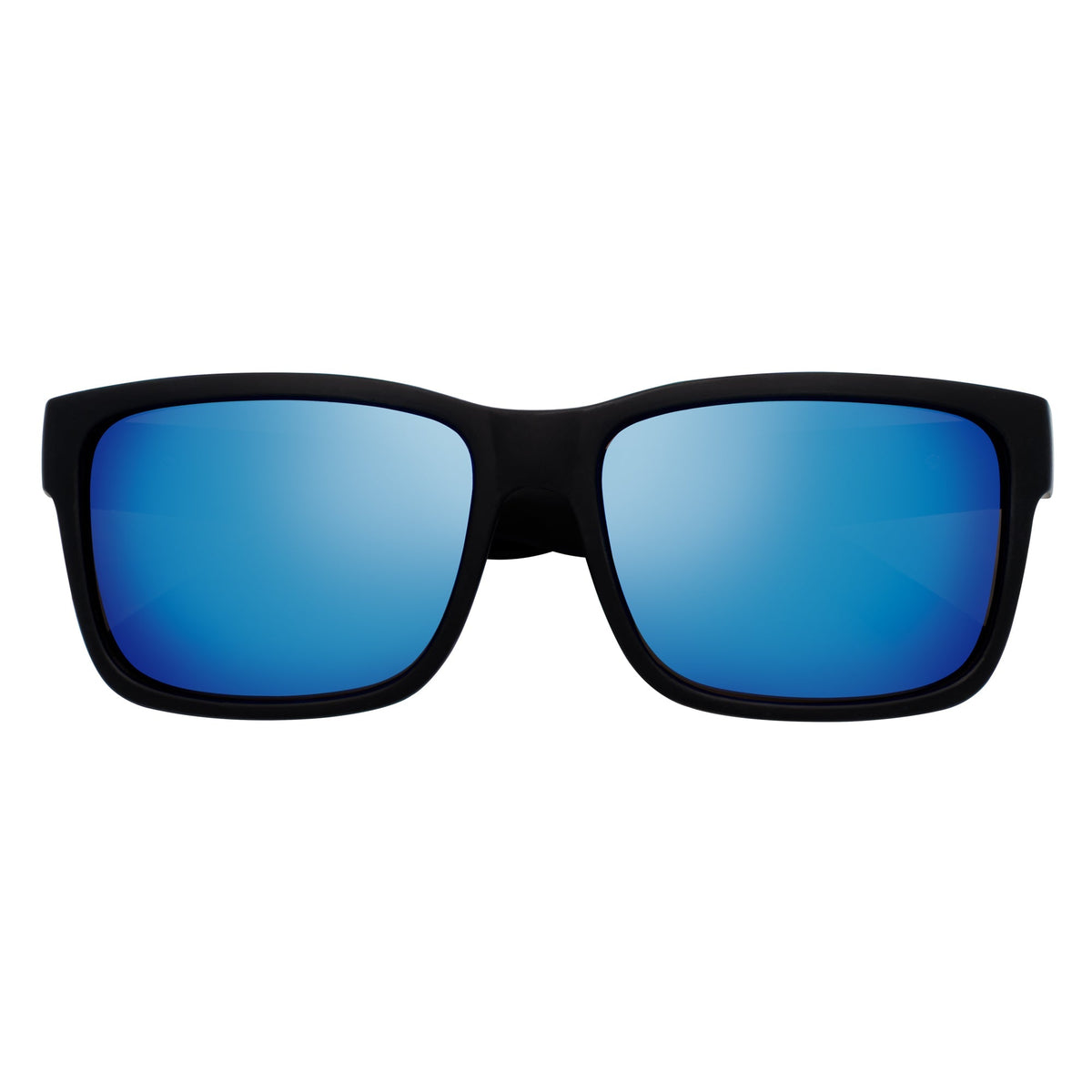ENZO - Modern Square Sunglasses Matte Black Blue Mirror-0