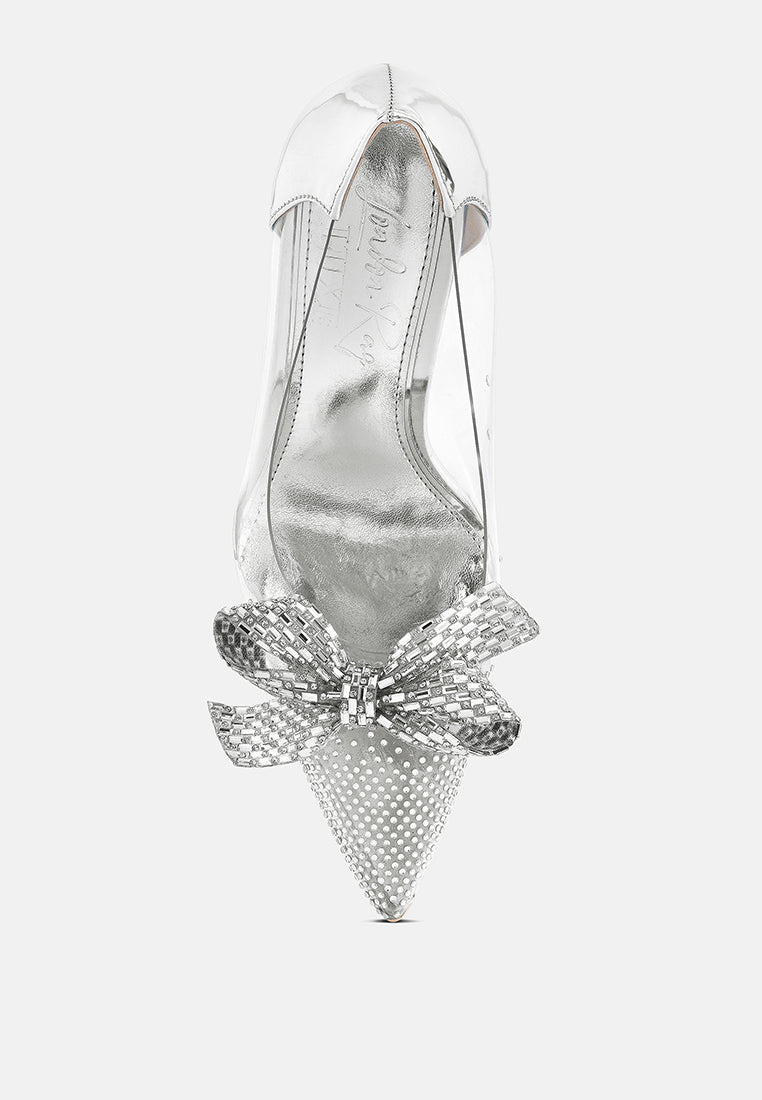 Erika Rhinestones Embellished Clear Pump Shoes-4