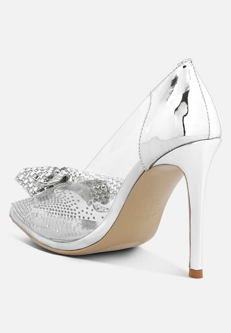 Erika Rhinestones Embellished Clear Pump Shoes-3