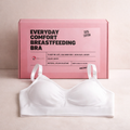 Seamless neutral everyday comfort breastfeeding bra in soft stretch fabric, supportive wire-free maternity wear