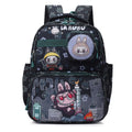 Colorful kids backpack with adorable character prints, detachable mini wallet, and spacious front pocket