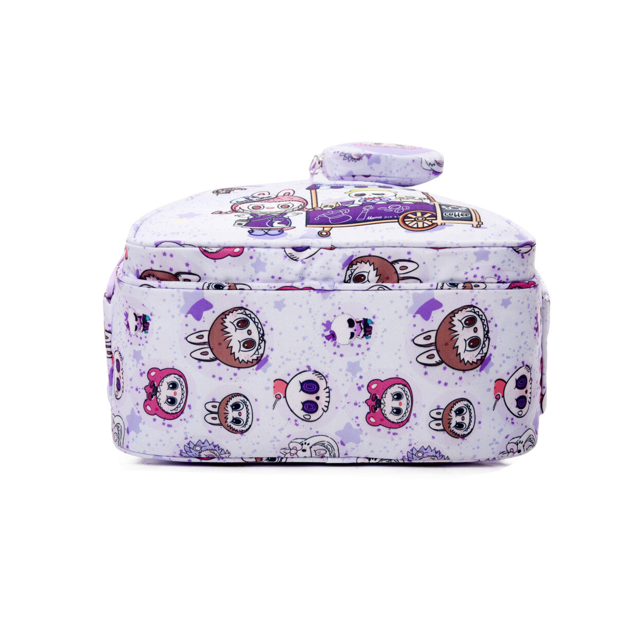 Colorful kids backpack with adorable character prints, detachable mini wallet, and spacious front pocket — view 5
