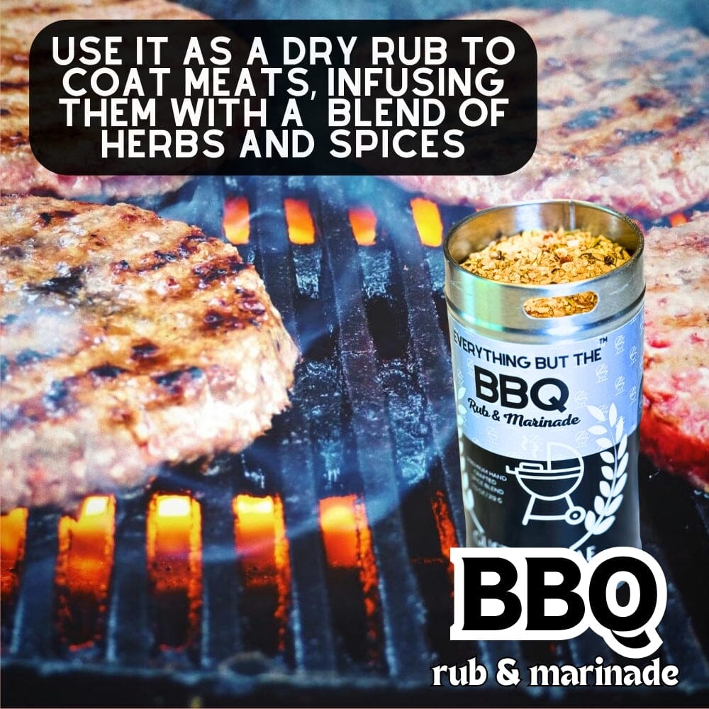 Gourmet Everything But The BBQ Rub and Marinade spice jar filled with premium artisanal seasonings — view 3