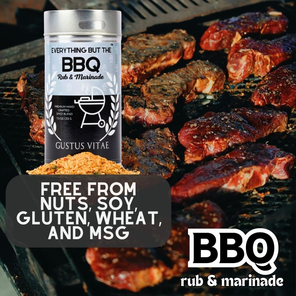 Gourmet Everything But The BBQ Rub and Marinade spice jar filled with premium artisanal seasonings — view 5