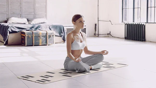 Galatea 6mm extra thick printed yoga mat featuring vibrant eco-friendly design and non-slip textured grip — view 4