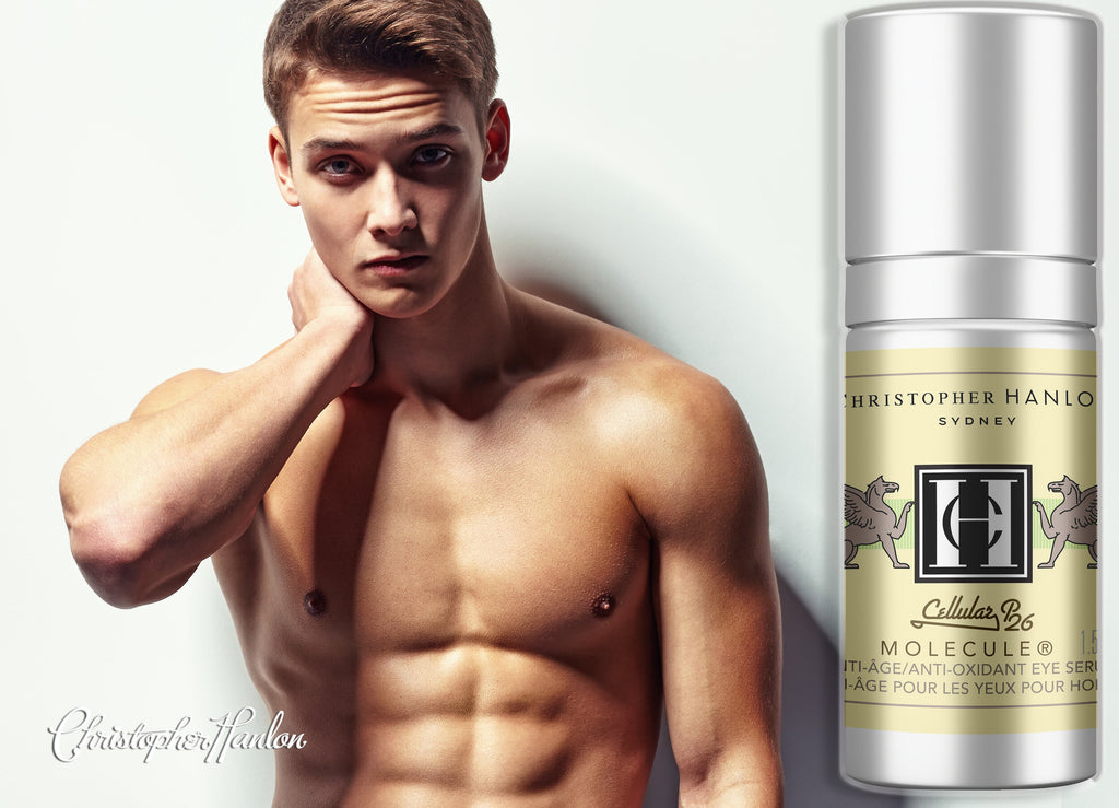 Premium men's antioxidant eye serum bottle with vitamin C and botanical extracts for dark circles. — view 5