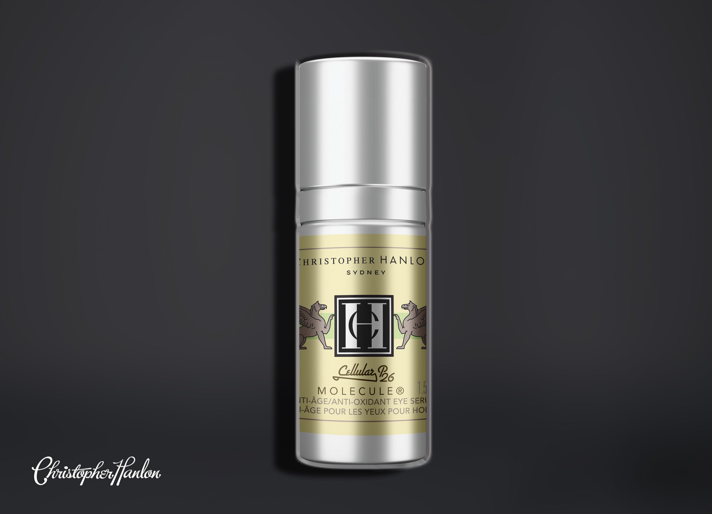 Premium men's antioxidant eye serum bottle with vitamin C and botanical extracts for dark circles. — view 4