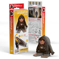 EUGY Sasquatch 3D puzzle made of brown cardboard with large feet and a grumpy face