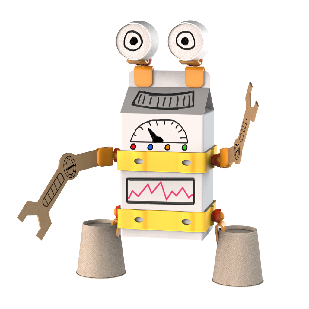 Oddy arts and crafts robot building kit with colorful interlocking pieces made from recycled materials — view 3