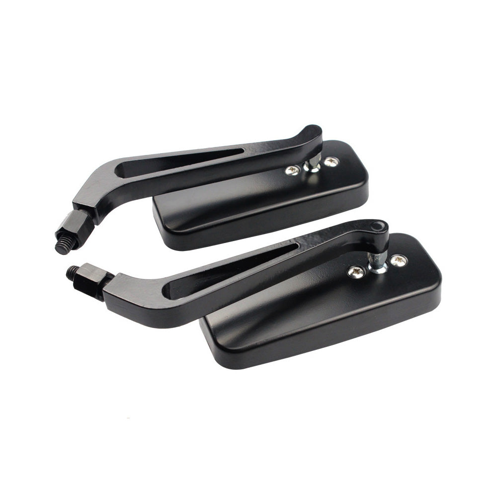 Matte black aluminum motorcycle mirrors with smoke blue anti-glare tinted glass for cafe racers — view 4