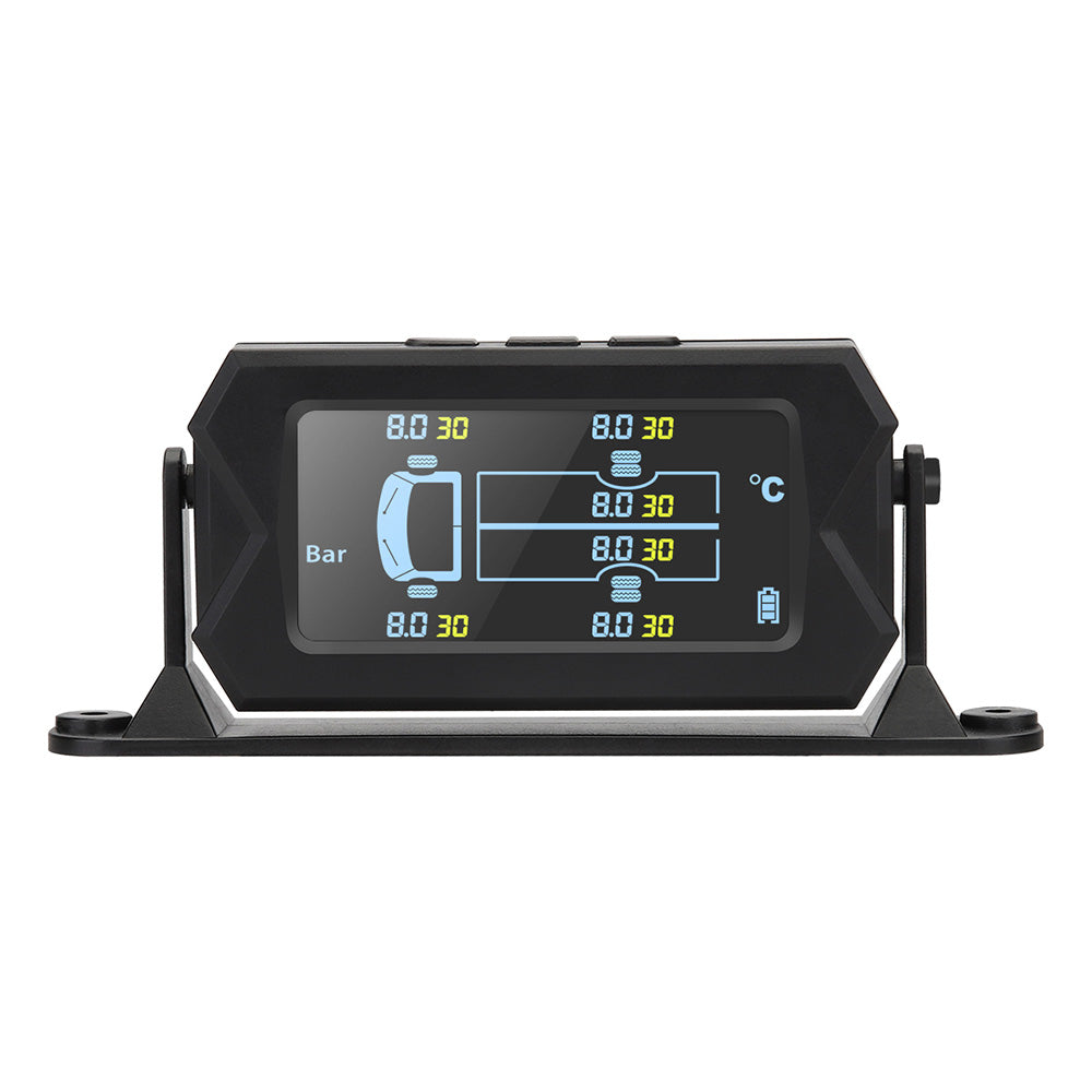 Black tyre pressure monitoring digital display with six waterproof copper valve sensors and accessories — view 3