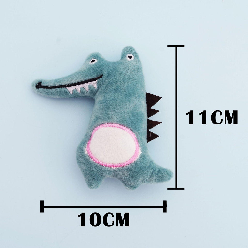 Roaring Rex interactive catnip dinosaur plush toy for cats, soft cloth material in vibrant colors — view 3