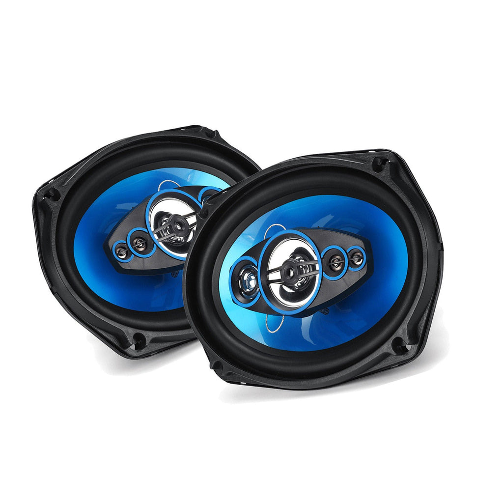 MAXCOOL 6x9 inch 1000W coaxial car door stereo speakers with protective mesh covers and wires — view 2