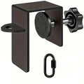Black adjustable leg stretch strap door flexibility trainer with iron hardware for home workouts