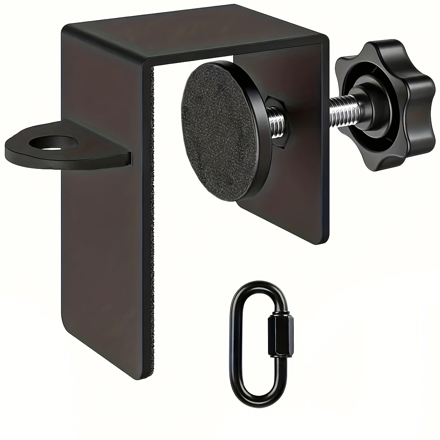 Black adjustable leg stretch strap door flexibility trainer with iron hardware for home workouts
