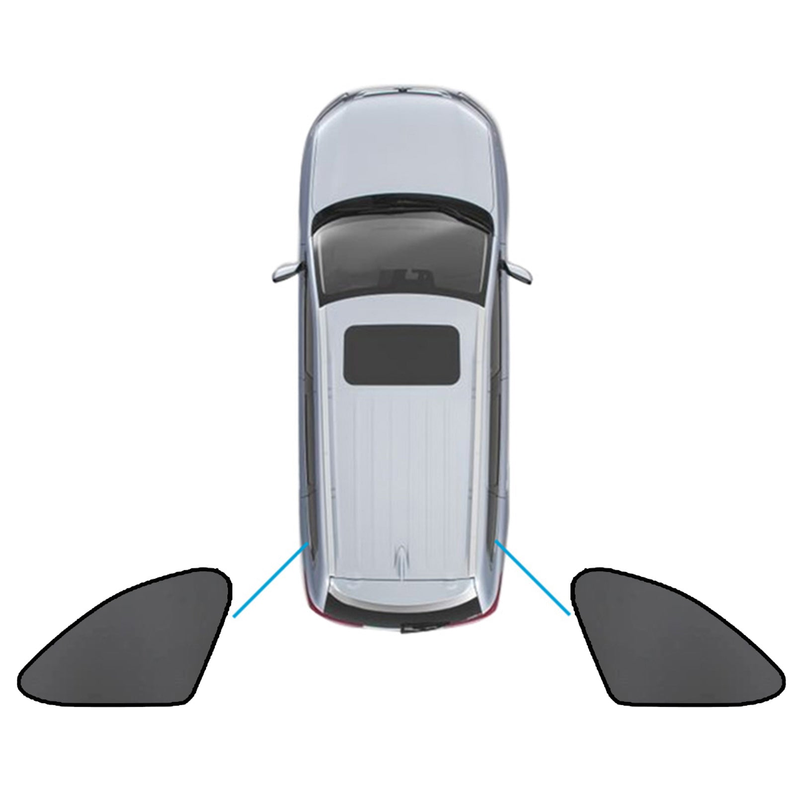 Magnetic car window sun shade in black nylon mesh fitted on a Subaru Outback — view 4