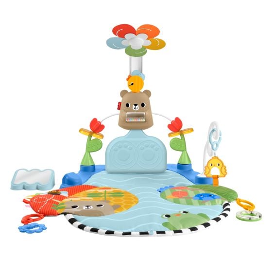 Fisher-Price 3-in-1 baby activity gym and play mat with swaying mobile and sensory toys