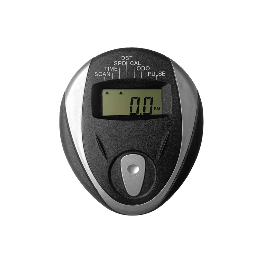 Black plastic replacement exercise bike monitor speedometer with digital display and connection cables. — view 3