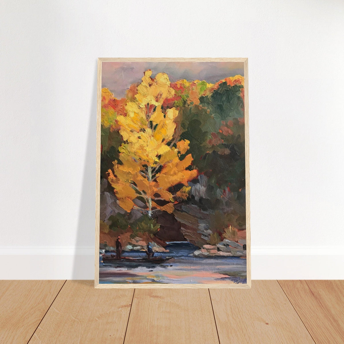 'Pine Cove' Landscape I 16x24 Art Print Wooden Framed I Artwork by American Artist Barbara Cleary-2