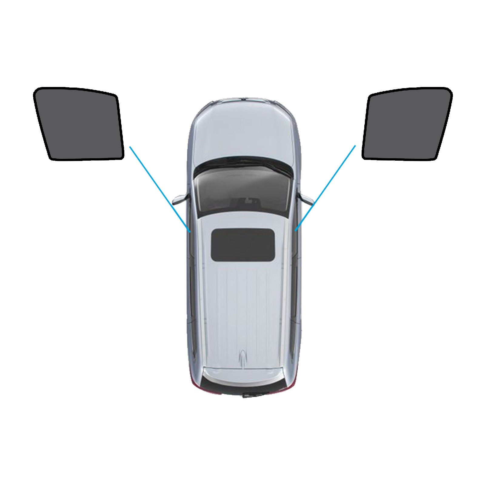 Magnetic mesh car window shade installed on a Subaru Outback blocking sunlight and UV rays