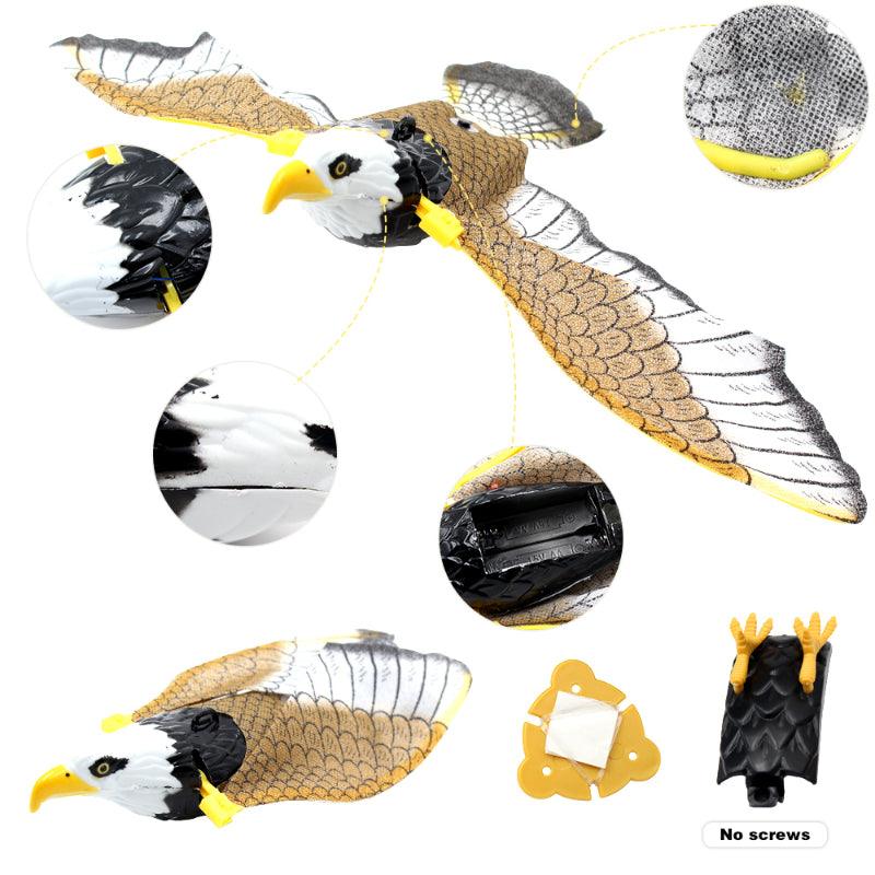 Interactive hanging bird cat toy made of durable plastic featuring a colorful flying bird design — view 2