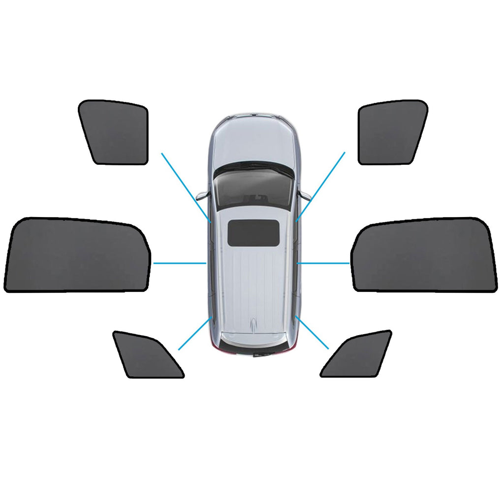 Black magnetic mesh car window sun shades installed on the front and rear of an Audi.