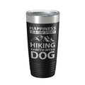 Dog lover 20oz stainless steel travel tumbler with laser engraved hiking quote and clear lid