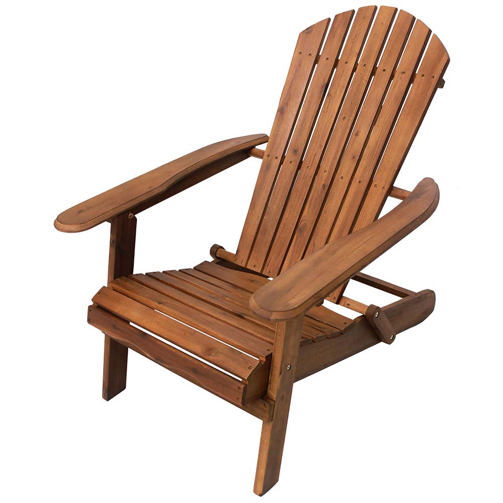 Wooden folding garden chair in natural finish for outdoor patio and indoor terrace seating. — view 2