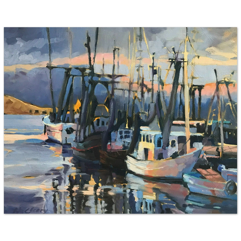 'Midnight Fleet' Coastal I 16x20 Museum-Quality Matte Paper Poster | Original Artwork by American Artist Barbara Cleary-4