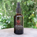 Amber glass 50mL bottle of pure organic face oil moisturiser for natural skincare