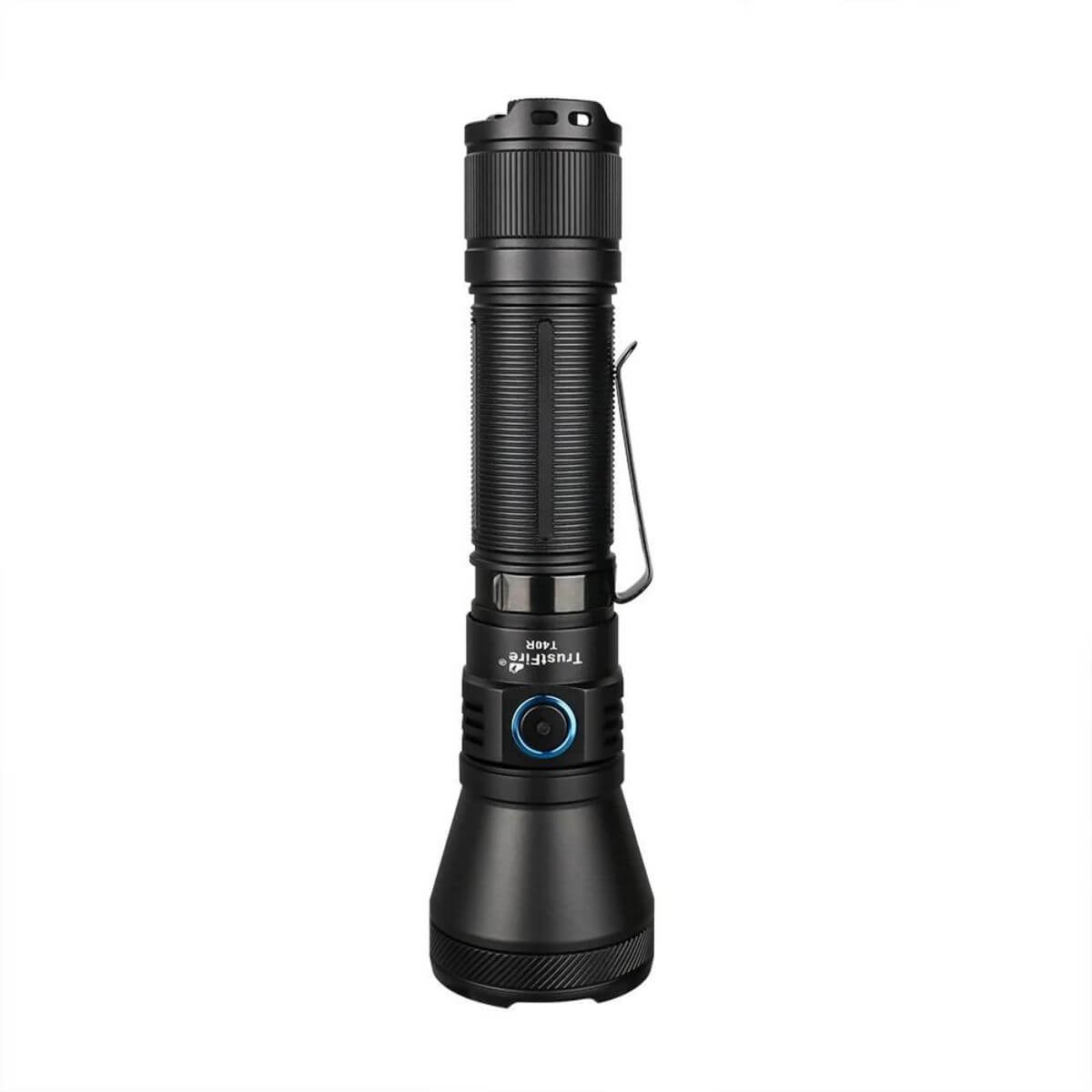 Trustfire T40R black heavy duty tactical flashlight with 1800 lumen long range beam — view 2