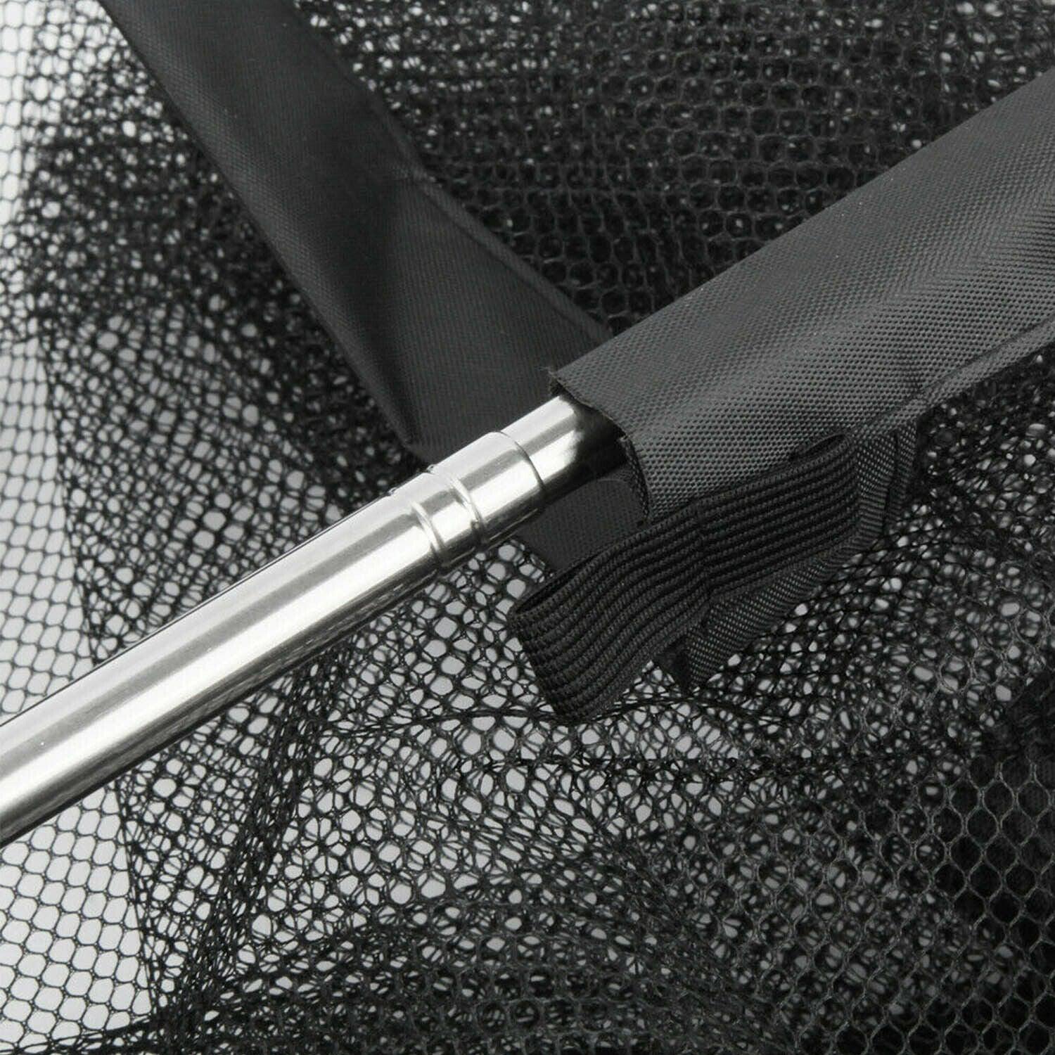 Black portable mesh pet safety gate with nylon barrier installed in home hallway — view 2