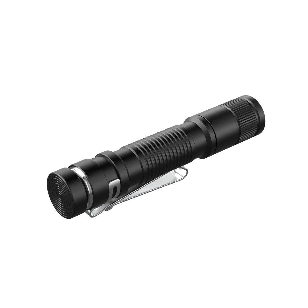 Compact EDC flashlight featuring a durable aviation aluminium body and two-way stainless steel pocket clip — view 3