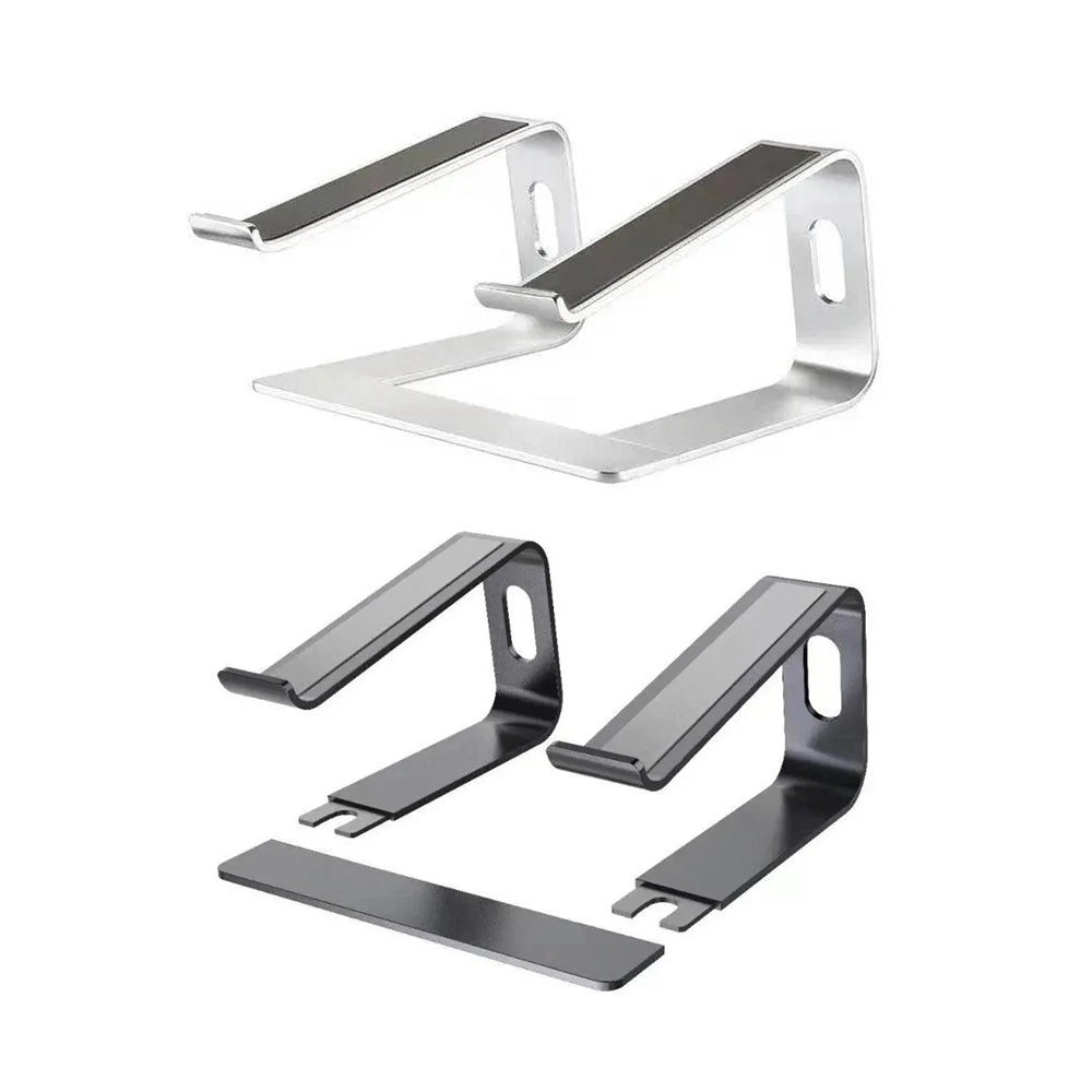 Silver aluminium ventilated laptop desk stand with anti-slip silicone pads and ergonomic design — view 2