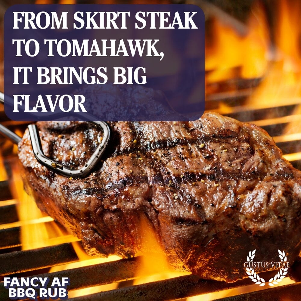 Fancy AF BBQ Rub tin featuring gourmet truffle and habanero artisanal seasoning blend — view 4