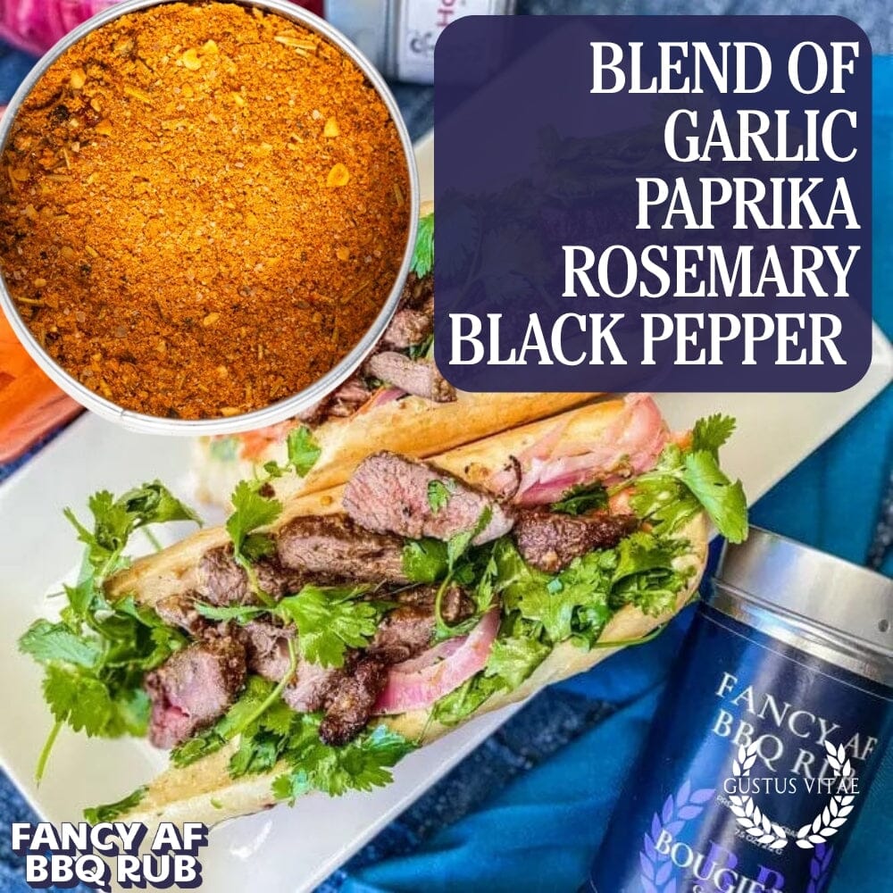 Fancy AF BBQ Rub tin featuring gourmet truffle and habanero artisanal seasoning blend — view 5