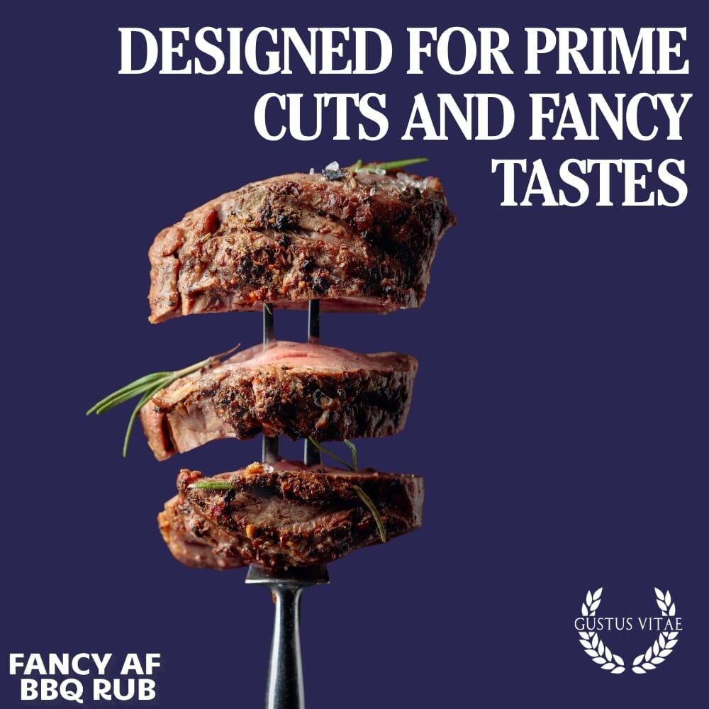 Fancy AF BBQ Rub tin featuring gourmet truffle and habanero artisanal seasoning blend — view 3