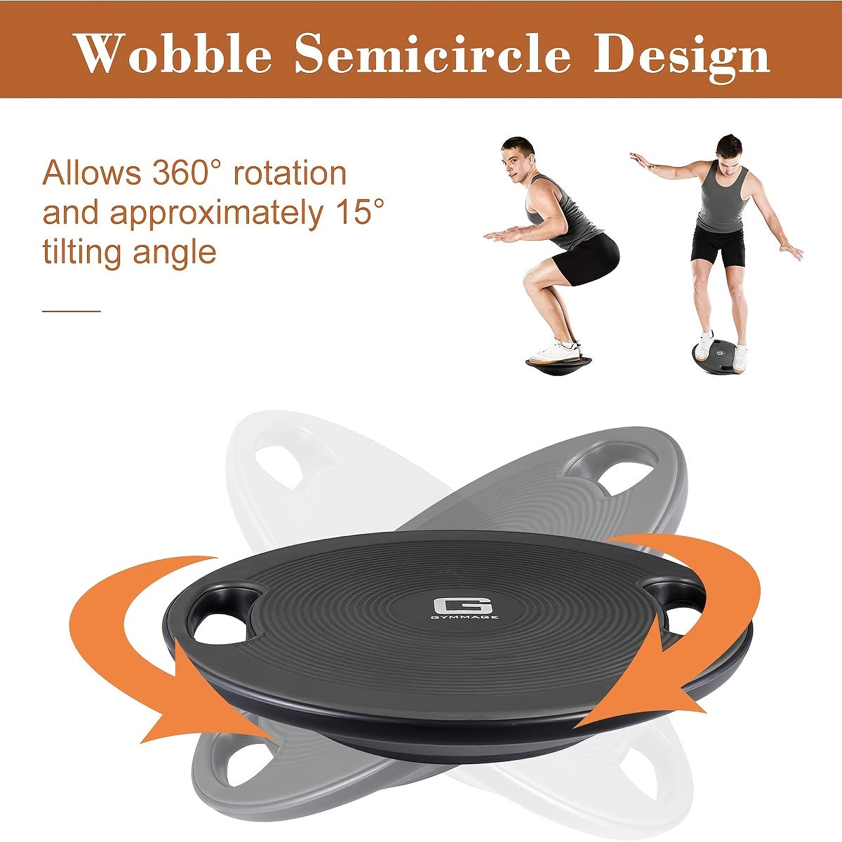 Black TPE balance board trainer with textured anti-slip surface for home gym fitness and core strength — view 4