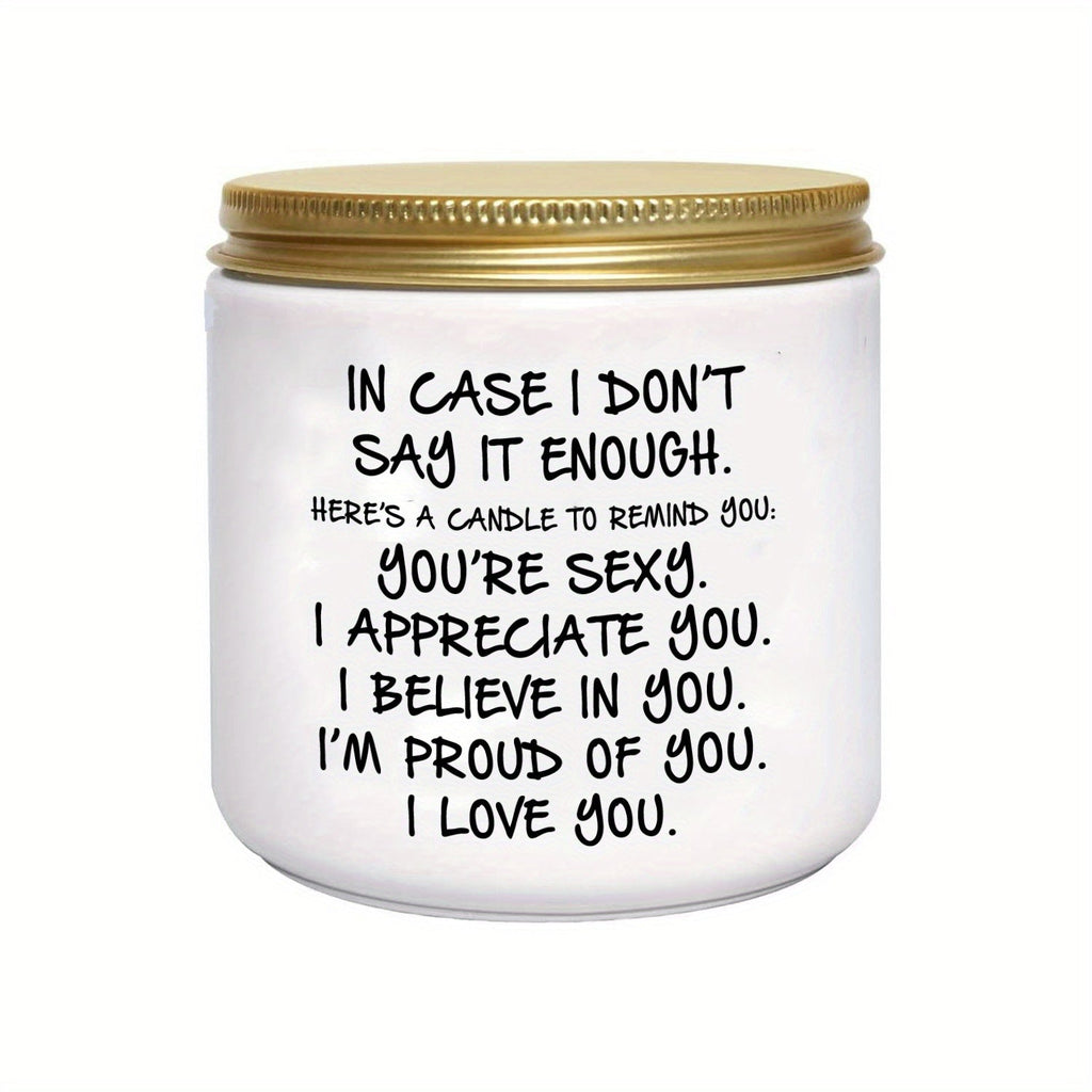 Lavender scented soy wax candle in an elegant round clear glass jar with single wick — view 4