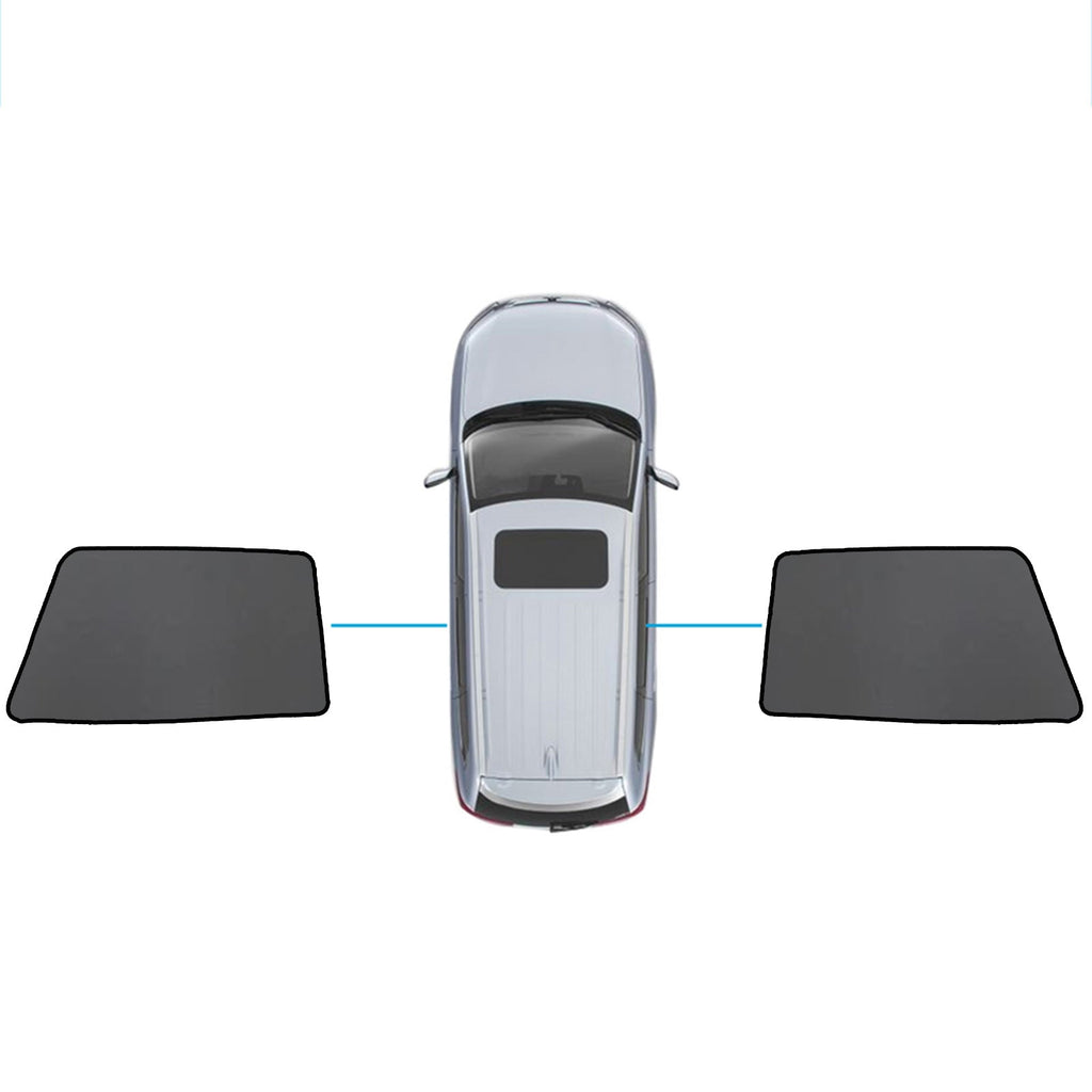 Magnetic car window sun shade in black nylon mesh fitted on a Subaru Outback — view 2