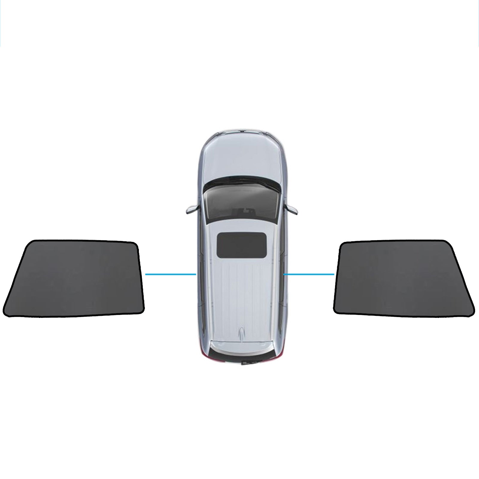 Magnetic car window sun shade in black nylon mesh fitted on a Subaru Outback — view 2