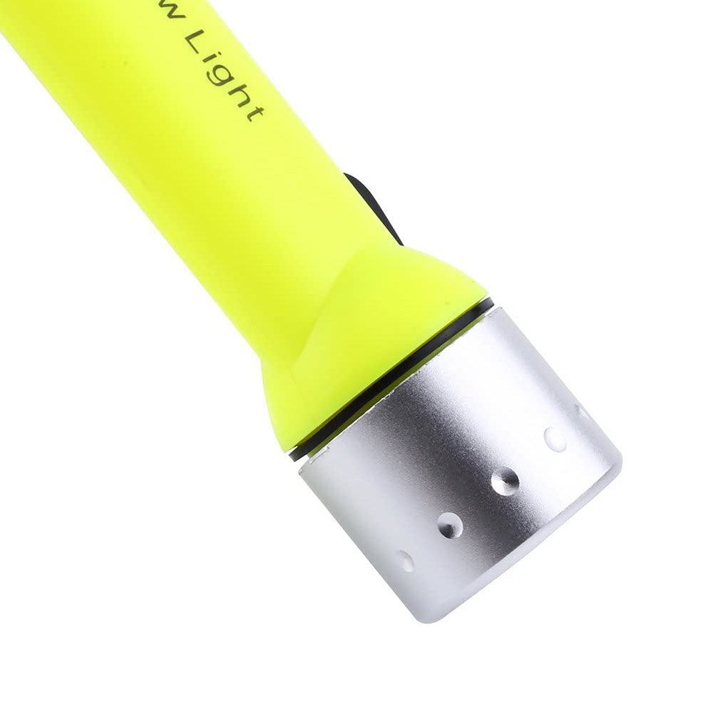Waterproof scuba diving flashlight torch in durable aluminum alloy and impact resistant plastic — view 5