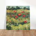 'Field of Red Poppies' I 16x16 Museum-Quality Matte Paper Poster | Original Artwork by American Artist Barbara Cleary-0