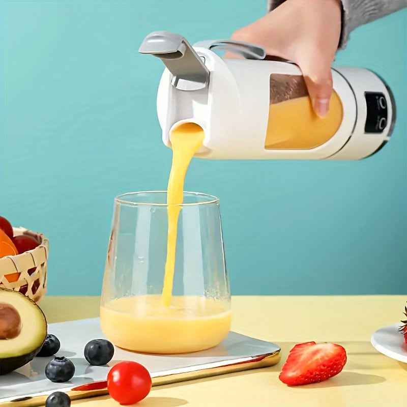 Portable USB rechargeable blender in white with a 500ml food grade plastic blending cup — view 2