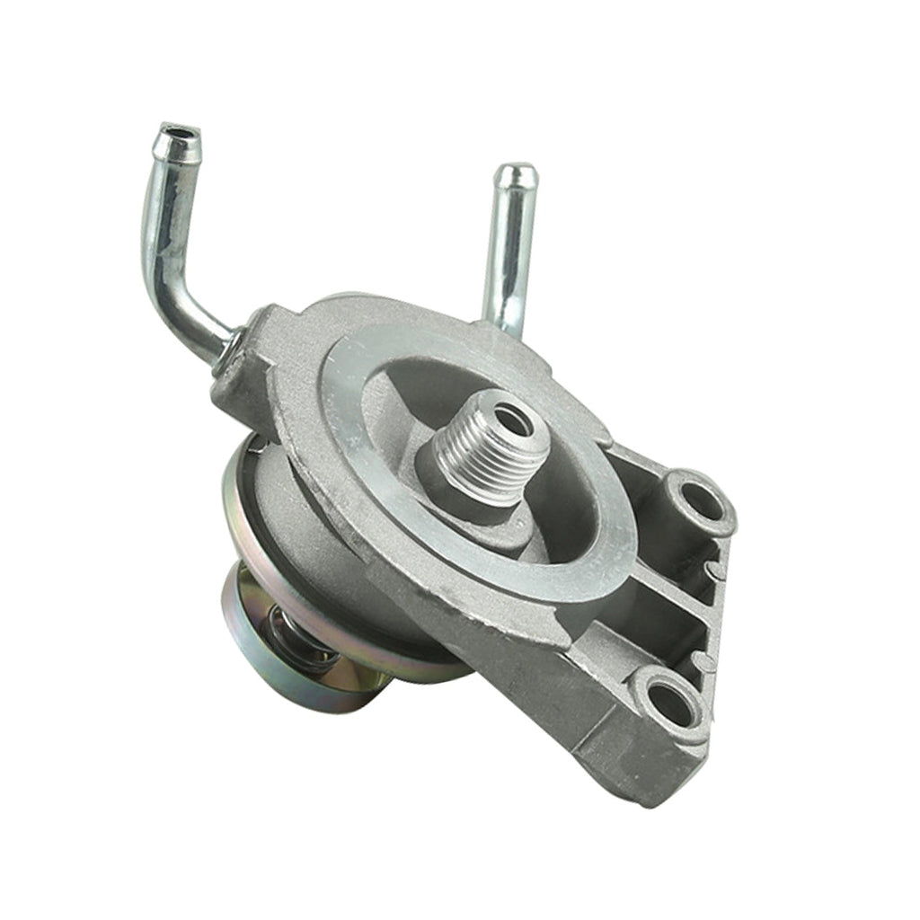 Heavy duty metal diesel fuel primer pump assembly with mounting bracket and hose connections — view 5